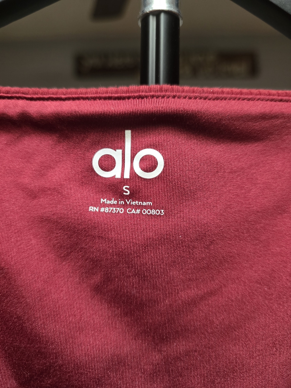 ALO Yoga Ribbed Button-Front Crop Top in Raspberry Red - Picture 3 of 3